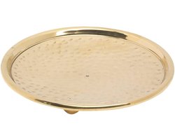 Kaarsenplateau met pootjes - Messing - Ø10 cm