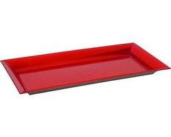 Kaarsenplateau- rood - hoogglans - woondecoratie - per 2 stuks