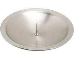 Kaarsenplateau zilver mat Ø 8cm - messing - voor kaarsen Ø6cm