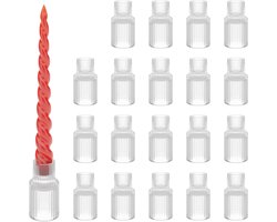 kaarsenstandaard dinerkaars - set van 20 - 7 x 4 cm - ribbels - glas