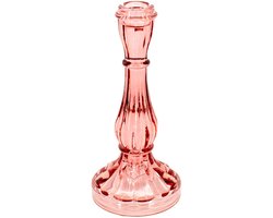 Kaarsenstandaard glas roze