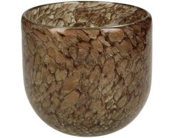 Kaarshouder Bruin - 13x13x10cm - Waxinelicht