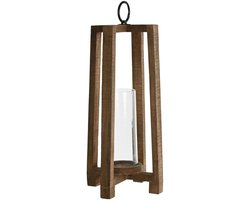 Kaarshouder Home ESPRIT Natuurlijk Kristal Mangohout 27 x 27 x 54 cm
