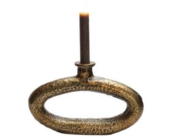 Kaarshouder Rocha M aged brass L26 x B4 x H16 cm - Vase the World