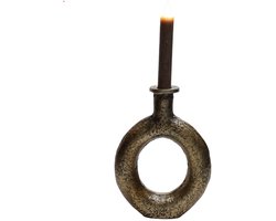 Kaarshouder Rocha S aged brass L16 x B4 x H21 cm - Vase the World