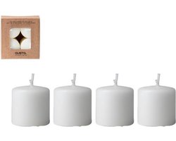 Kaarsje kraft ø4x6cm ivoor - set 4 stuks - Gusta®