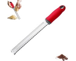 Kaasrasp - Citroenrasp - Roestvrijstalen kaasrasp - Keukengereedschap - Rood - klein - 32*2,5 cm - Keukenrasp - Kleine kaasrasp met beschermkap - Roestvrijstalen rasp