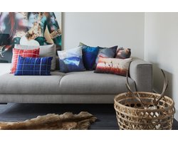 KAAT Amsterdam Rasterize - sierkussen - 30x50 cm - Blauw