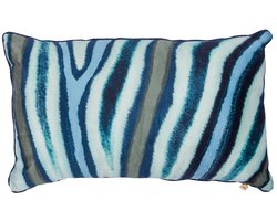 KAAT Amsterdam Wild Stripes Sierkussen - 30x50 cm - Blauw Groen