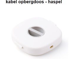 Kabel houder - draaibare opbergdoos, haspel, oortjeskabel winder - wit