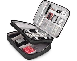 Kabel organiser opbergtas - Luxe organizer voor kabels en accessoires - zwart