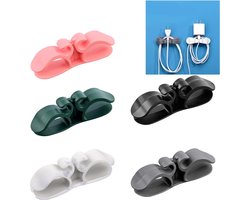 Kabel Organizer - 5 Stuks - Snoerwikkelaar - Kabelwikkelaar - Zelfklevend - Snoerorganizer Voor Keukenapparatuur - Voor USB Kabels, Draden, Mixers, Koffiemachines, Air Fryers & Keuken Apparaten - Geschikt Voor Thuis, Kantoor of Auto