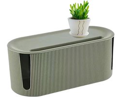 Kabel Organizer Box - Stekkerdoos Opberger - Bureau Opruimen - Ventilatie Ontwerp - 31x13.5x12.5cm - Groen