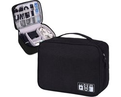 Kabel Organizer Tas- Multifunctionele Opbergtas voor Elektronica en Accessoires -Zwart