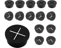 Kabeldoorvoer flexibele siliconen - 15 stuks kabelgat-tuiten - 25 mm bureaudoorvoer - geschikt voor meubels - bureau - vergadertafel