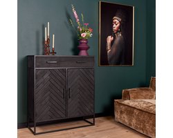 Kabinet kast New York - 100 cm - zwart