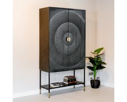 Kabinet Kast Sun | 2 Deuren | Zwart Mangohout