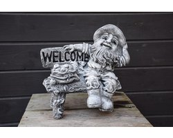 Kabouter op bank, Welcome, geschikt voor binnen en buiten