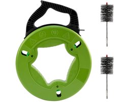 Kachelpijpborstelset voor Schoorsteen en Open Haard - Inclusief 10m Staaldraden en Opbergbak