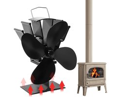 Kachelventilator voor houtkachel met 4 bladen - haardventilator extreem stil - radiator ventilator
