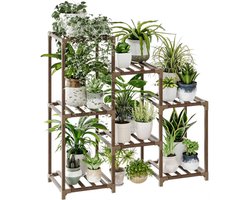 KAD® Plantenrek - Plantenstandaard Binnen - Decoratieve Plantenstandaard - Bruin - 82cm x 30cm x 87cm