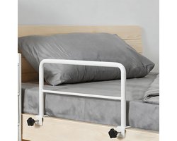 KAD® Universele Bedsteun & Bedbeugel - In Hoogte Verstelbaar - Antislip Greep - Wit - 100cm x 5cm x 60cm
