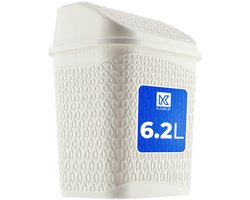 KADAX Badkamerafvalbak Wit 6,2L Kantelbare Badkamercontainer