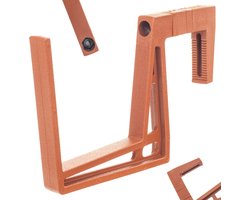 KADAX Balkonbakhouder van plastic, bloembakhouder zonder boren, verstelbare haken en houder voor bloembak, balkonbak, houder voor balkon (baksteenrood)