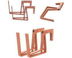 KADAX Balkonbakhouder van plastic, bloembakhouder zonder boren, verstelbare haken en houder voor bloembak, balkonbak, houder voor balkon (baksteenrood, set van 2)