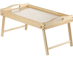 KADAX Bedtafel, ontbijtdienblad van grenenhout, 19 x 30 x 50 cm, serveerdienblad, inklapbaar beddienblad, eetdienblad voor ontbijt op bed, bijzettafel (kleurloos)