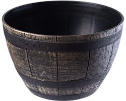 KADAX Bloempot, plastic bloemenbak, ronde plantenbak, voor binnen en buiten, plantenbak voor bloemen, huis, tuin, balkon, terras, weerbestendig (diameter 40 cm, donkerbruin)