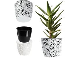 KADAX Bloempot van kunststof, Ø 11-21 cm, 5 kleuren, enkele pot, robuuste bloempot, ronde bloempot, varenbescherming (diameter 11 cm, zwart)