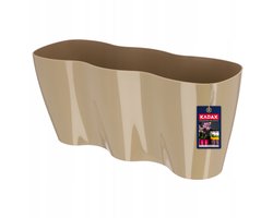 KADAX Bloempot voor binnen, orchideeën, bloemen, planten, vensterbank, orchideeënpot, kunststof plantenpot, moderne plantenbak, bloembak, bloemenbak, 35 x 12 cm, beige