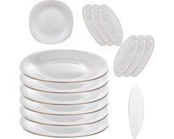 KADAX Dessertborden Borden 21,5 cm Set Borden 6-delig Set Witte Borden