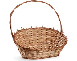 KADAX Geschenkmand, universele rieten mand, hoogwaardige hengselmand, flessenmand, snoepmand, gevlochten opbergmand, presentatiemand (natuurlijk, groot)