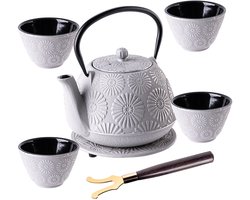 KADAX Gietijzeren waterkoker met tapkranen Wit