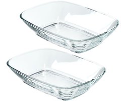 KADAX Glazen kom, 230 ml slakom van glas, vaatwasmachinebestendige fruitschaal, snackschaal voor maaltijden en feesten, glazen schaal voor het serveren van salade (14,3 x 10,5 cm, 2 stuks)