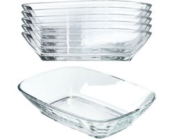 KADAX Glazen kom, 230 ml slakom van glas, vaatwasmachinebestendige fruitschaal, snackschaal voor maaltijden en feesten, glazen schaal voor het serveren van salade (14,3 x 10,5 cm, 6 stuks)