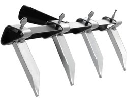 KADAX Groeftrekker met vier stalen messen, handgereedschap voor het zaaien, groeven en planten, tuingereedschap voor het maken van rechte voren