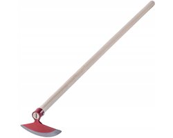 KADAX Hak met metalen kop, tuinhak met steel van hout, trekhaak voor het verwijderen van onkruid, onkruid, tuinaccessoires voor wieden (halfrond, breedte: 18 cm, rood)