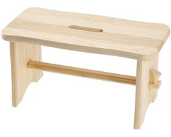 KADAX Houten Kruk - Voetenbank Van Natuurlijk Ongelakt Grenenhout, Voetensteun in 3 Modellen, Barstoel, Opstapkruk (Rechthoekig)