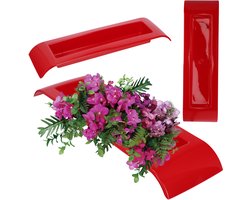 KADAX Ikebana Plastic Ikebana Vaas Bloempot Bloembak Japanse Zonnebloem Houder Ikebana Bloemenvaas, Bloemstuk (L: 47 cm, rood)