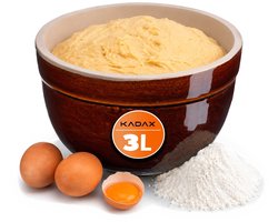 KADAX Kleikom, klaprozenkom van keramiek met groeven, vaatwasmachinebestendige mengkom, keramische slakom voor specerijen, meel, broodbeleg, deegkom (3 liter)