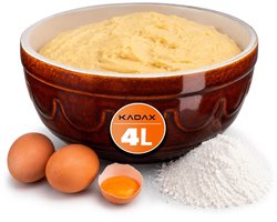 KADAX Kleikom, klaprozenkom van keramiek met groeven, vaatwasmachinebestendige mengkom, keramische slakom voor specerijen, meel, broodbeleg, deegkom (4 liter)