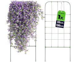KADAX klimrek 53 x 120 cm, klimsteun voor klimplanten zoals bonen en erwten, plantensteun van gecoat metaal, plantenrek voor plantenbakken