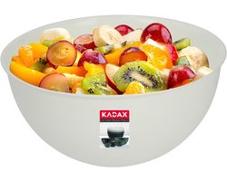 KADAX Kom van kunststof, slakom, stapelbare mengkom, plastic kom, keukenkom, ronde serveerschaal voor keuken, salade, deeg, vaatwasmachinebestendig (0,5 l, crème)