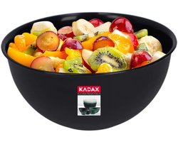 KADAX Kom van kunststof, slakom, stapelbare mengkom, plastic kom, keukenkom, ronde serveerschaal voor keuken, salade, deeg, vaatwasmachinebestendig (5 l, antraciet)
