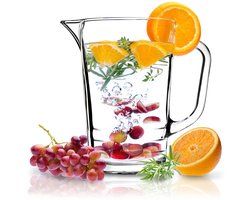 KADAX Kruk, glazen kan, glazen kan van robuust glas, waterkan met tuit en handig handvat, glazen karaf voor koude dranken, sap, ijsthee, melk, transparant (Luca, 1,23 l)