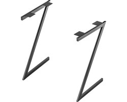 KADAX Massieve tafelpoten, industriële tafelpoten, rustieke meubelpoten, robuuste stalen tafelpoten, moderne meubelpoten, stabiel tafelonderstel (Z-vormen 53 x 79 cm)