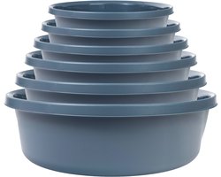 KADAX Matte plastic wasbak, kunststof kom, ronde spoelbak, robuuste waskom, huishoudwaterkom voor badkamer, multifunctionele kuip (donkergrijs, 20 liter)